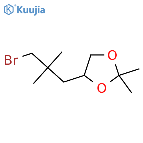 4-(3-bromo-2,2-dimethylpropyl)-2,2-dimethyl-1,3-dioxolane structure