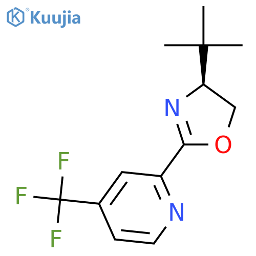 Pyridine, 2-[(4S)-4-(1,1-dimethylethyl)-4,5-dihydro-2-oxazolyl]-4-(trifluoromethyl)- structure