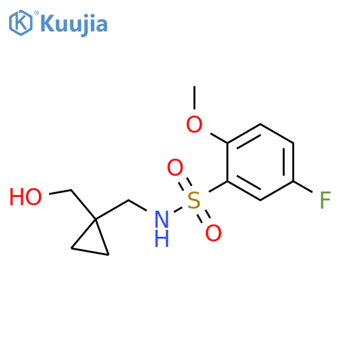5-fluoro-N-{1-(hydroxymethyl)cyclopropylmethyl}-2-methoxybenzene-1-sulfonamide structure