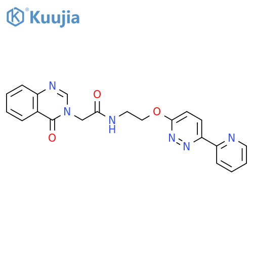 2-(4-oxo-3,4-dihydroquinazolin-3-yl)-N-(2-{[6-(pyridin-2-yl)pyridazin-3-yl]oxy}ethyl)acetamide structure