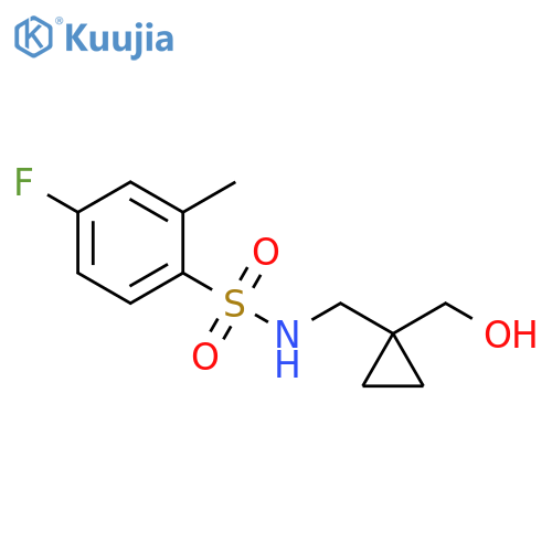 4-fluoro-N-{1-(hydroxymethyl)cyclopropylmethyl}-2-methylbenzene-1-sulfonamide structure