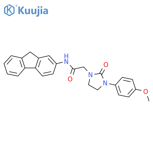 N-(9H-fluoren-2-yl)-2-3-(4-methoxyphenyl)-2-oxoimidazolidin-1-ylacetamide structure