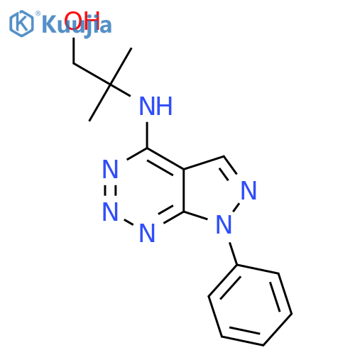 2-methyl-2-({7-phenyl-7H-pyrazolo3,4-d1,2,3triazin-4-yl}amino)propan-1-ol structure