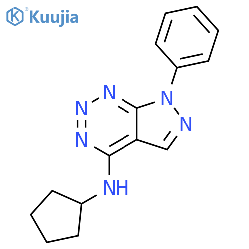 N-cyclopentyl-7-phenyl-7H-pyrazolo[3,4-d][1,2,3]triazin-4-amine structure