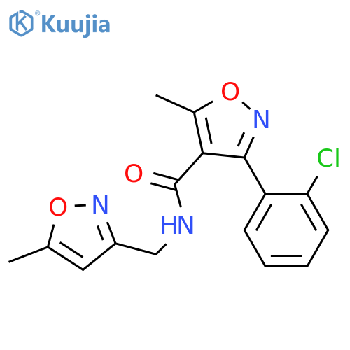 3-(2-chlorophenyl)-5-methyl-N-(5-methyl-1,2-oxazol-3-yl)methyl-1,2-oxazole-4-carboxamide structure