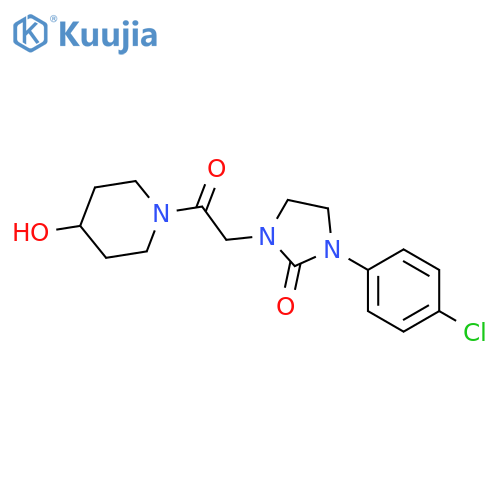1-(4-chlorophenyl)-3-2-(4-hydroxypiperidin-1-yl)-2-oxoethylimidazolidin-2-one structure