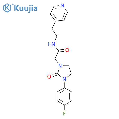 2-[3-(4-fluorophenyl)-2-oxoimidazolidin-1-yl]-N-[2-(pyridin-4-yl)ethyl]acetamide structure
