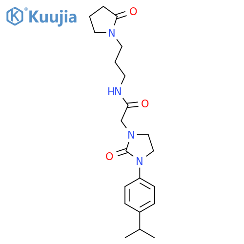 2-{2-oxo-3-4-(propan-2-yl)phenylimidazolidin-1-yl}-N-3-(2-oxopyrrolidin-1-yl)propylacetamide structure