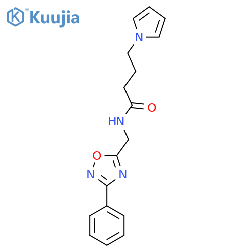 N-(3-phenyl-1,2,4-oxadiazol-5-yl)methyl-4-(1H-pyrrol-1-yl)butanamide structure