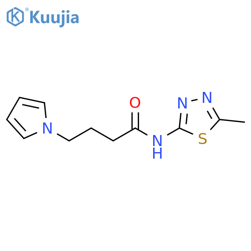 N-(5-methyl-1,3,4-thiadiazol-2-yl)-4-(1H-pyrrol-1-yl)butanamide structure