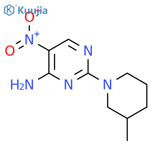 2-(3-methylpiperidin-1-yl)-5-nitropyrimidin-4-amine structure
