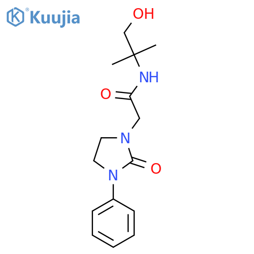N-(1-hydroxy-2-methylpropan-2-yl)-2-(2-oxo-3-phenylimidazolidin-1-yl)acetamide structure
