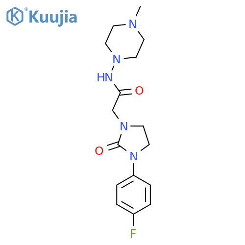 2-3-(4-fluorophenyl)-2-oxoimidazolidin-1-yl-N-(4-methylpiperazin-1-yl)acetamide structure