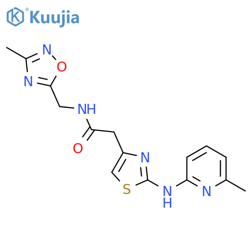N-[(3-methyl-1,2,4-oxadiazol-5-yl)methyl]-2-{2-[(6-methylpyridin-2-yl)amino]-1,3-thiazol-4-yl}acetamide structure