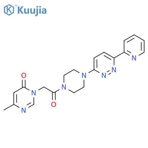6-methyl-3-(2-oxo-2-{4-6-(pyridin-2-yl)pyridazin-3-ylpiperazin-1-yl}ethyl)-3,4-dihydropyrimidin-4-one structure