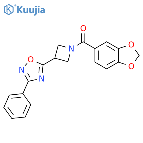 5-1-(2H-1,3-benzodioxole-5-carbonyl)azetidin-3-yl-3-phenyl-1,2,4-oxadiazole structure