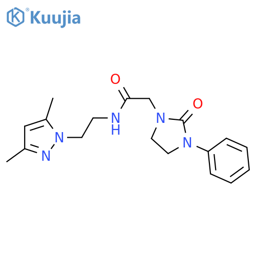 N-2-(3,5-dimethyl-1H-pyrazol-1-yl)ethyl-2-(2-oxo-3-phenylimidazolidin-1-yl)acetamide structure