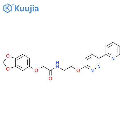 2-(2H-1,3-benzodioxol-5-yloxy)-N-(2-{6-(pyridin-2-yl)pyridazin-3-yloxy}ethyl)acetamide structure