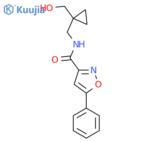 N-{1-(hydroxymethyl)cyclopropylmethyl}-5-phenyl-1,2-oxazole-3-carboxamide structure