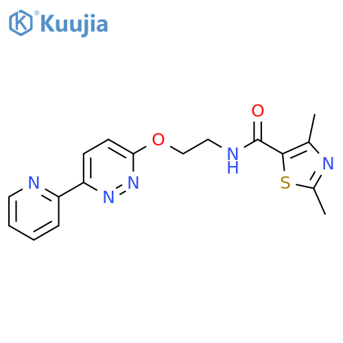 2,4-dimethyl-N-(2-{6-(pyridin-2-yl)pyridazin-3-yloxy}ethyl)-1,3-thiazole-5-carboxamide structure