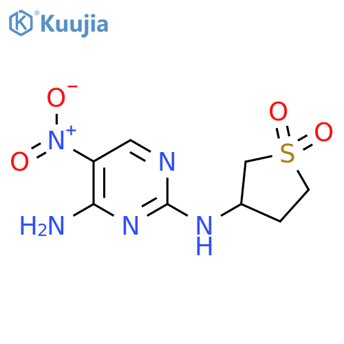 3-(4-amino-5-nitropyrimidin-2-yl)amino-1lambda6-thiolane-1,1-dione structure