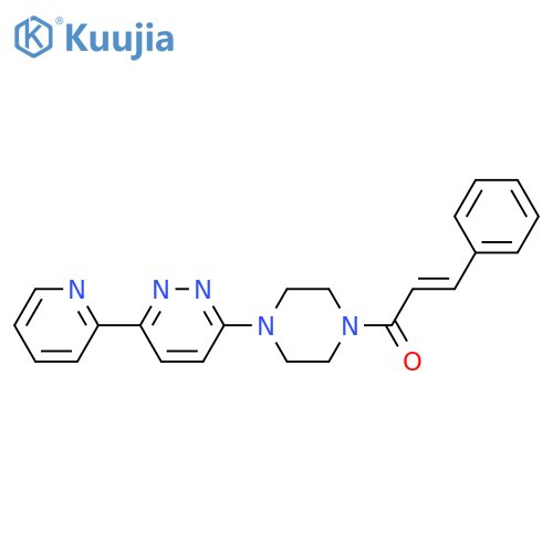 (2E)-3-phenyl-1-{4-[6-(pyridin-2-yl)pyridazin-3-yl]piperazin-1-yl}prop-2-en-1-one structure
