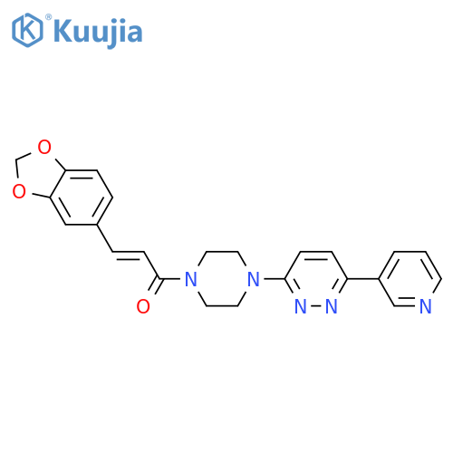 (2E)-3-(2H-1,3-benzodioxol-5-yl)-1-{4-6-(pyridin-3-yl)pyridazin-3-ylpiperazin-1-yl}prop-2-en-1-one structure