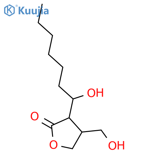 2(3H)-Furanone,dihydro-3-[(1S)-1-hydroxyheptyl]-4-(hydroxymethyl)-, (3R,4R)- structure