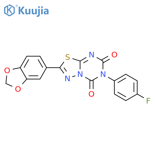 5H-1,3,4-Thiadiazolo[3,2-a][1,3,5]triazine-5,7(6H)-dione,2-(1,3-benzodioxol-5-yl)-6-(4-fluorophenyl)- structure