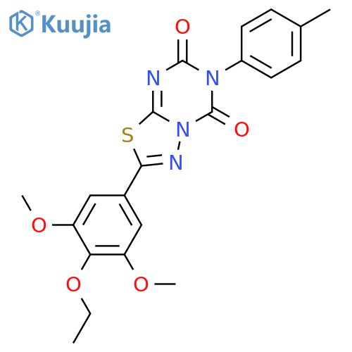 5H-1,3,4-Thiadiazolo[3,2-a][1,3,5]triazine-5,7(6H)-dione,2-(4-ethoxy-3,5-dimethoxyphenyl)-6-(4-methylphenyl)- structure
