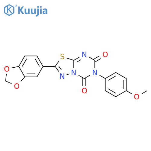 5H-1,3,4-Thiadiazolo[3,2-a][1,3,5]triazine-5,7(6H)-dione,2-(1,3-benzodioxol-5-yl)-6-(4-methoxyphenyl)- structure