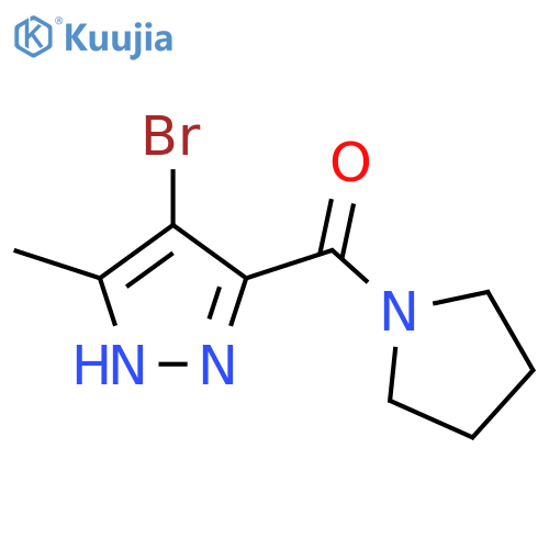 4-bromo-5-methyl-3-(pyrrolidine-1-carbonyl)-1H-pyrazole structure