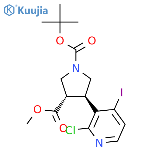 1-tert-Butyl 3-methyl 4-(2-chloro-4-iodopyridin-3-yl)pyrrolidine-1,3-dicarboxylate structure