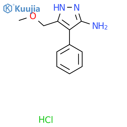 3-(Methoxymethyl)-4-phenyl-1H-pyrazol-5-amine hydrochloride structure