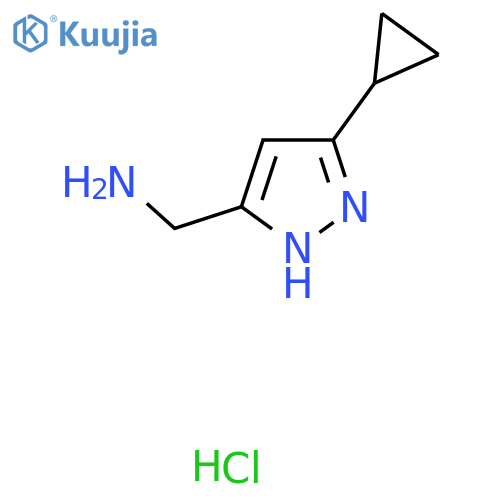 (3-Cyclopropyl-1H-pyrazol-5-yl)methanamine;hydrochloride structure