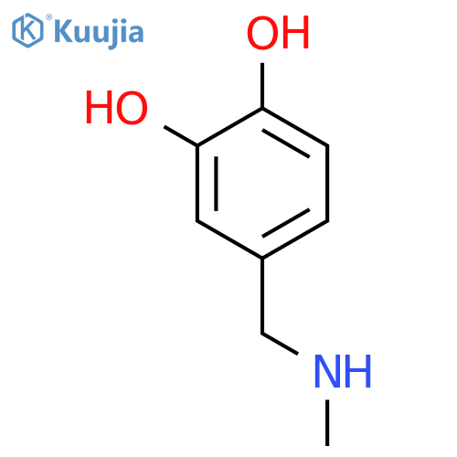 4-(methylamino)methylbenzene-1,2-diol structure