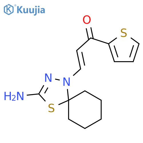 2-Propen-1-one,3-(3-amino-4-thia-1,2-diazaspiro[4.5]dec-2-en-1-yl)-1-(2-thienyl)- structure