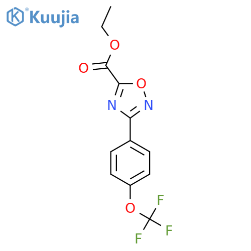 ethyl 3-[4-(trifluoromethoxy)phenyl]-1,2,4-oxadiazole-5-carboxylate structure