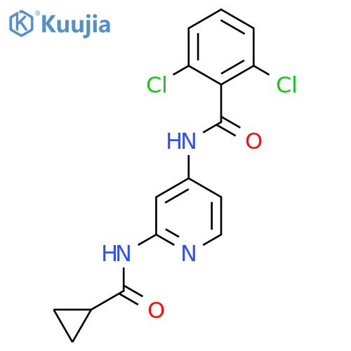2,6-Dichloro-N-(2-(cyclopropanecarboxamido)pyridin-4-yl)benzamide structure