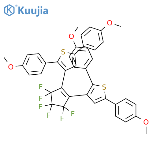 Thiophene, 3,3'-(3,3,4,4,5,5-hexafluoro-1-cyclopentene-1,2-diyl)bis[2,5-bis(4-methoxyphenyl)- structure