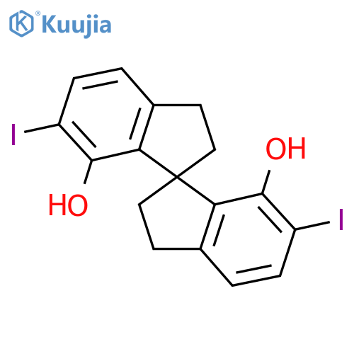 (R)-6,6'-Diiodo-2,2',3,3'-tetrahydro-1,1'-spirobi[indene]-7,7'-diol structure