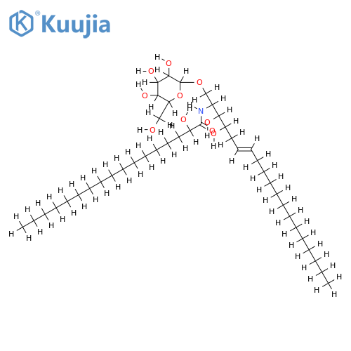 1-O-(beta-D-glucopyranosyloxy)-(2S,3S,4R,6E)-2-[(2'R)-2'-hydroxyheptadecanoylamino]-8-nonadecene-3,4-diol structure