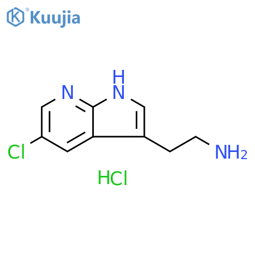 2-{5-chloro-1H-pyrrolo2,3-bpyridin-3-yl}ethan-1-amine hydrochloride structure