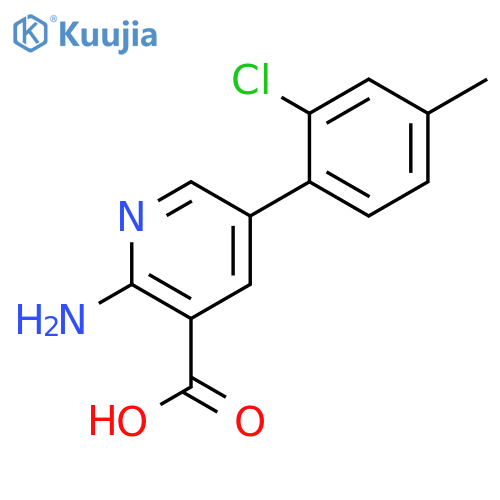2-Amino-5-(2-chloro-4-methylphenyl)pyridine-3-carboxylic acid structure