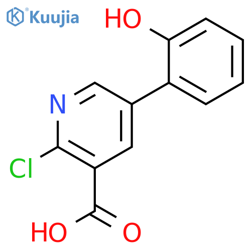 2-Chloro-5-(2-hydroxyphenyl)pyridine-3-carboxylic acid structure