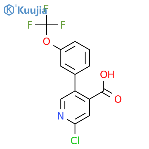 2-Chloro-5-(3-(trifluoromethoxy)phenyl)isonicotinic acid structure