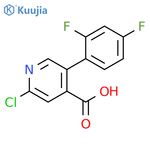2-Chloro-5-(2,4-difluorophenyl)pyridine-4-carboxylic acid structure