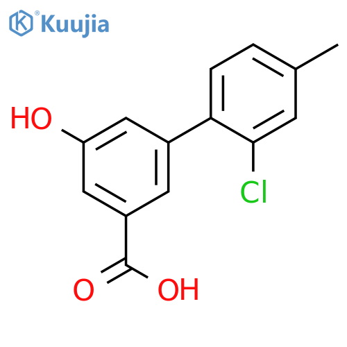3-(2-Chloro-4-methylphenyl)-5-hydroxybenzoic acid structure