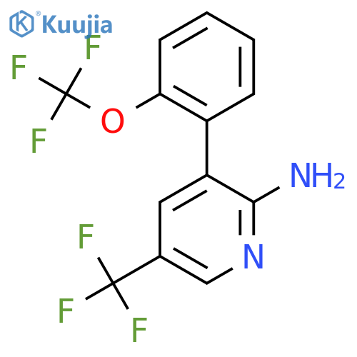 2-Amino-3-(2-(trifluoromethoxy)phenyl)-5-(trifluoromethyl)pyridine structure