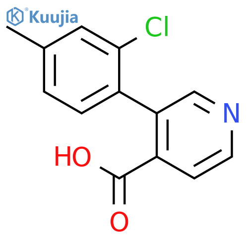 3-(2-Chloro-4-methylphenyl)pyridine-4-carboxylic acid structure